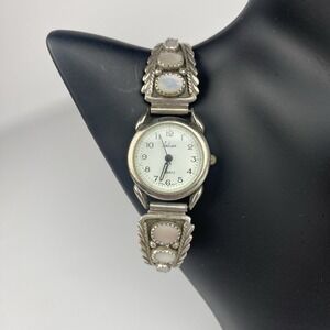 Julian 925 Sterling Silver Pearlescent Tips Quartz Analog Womens Watch Stretch